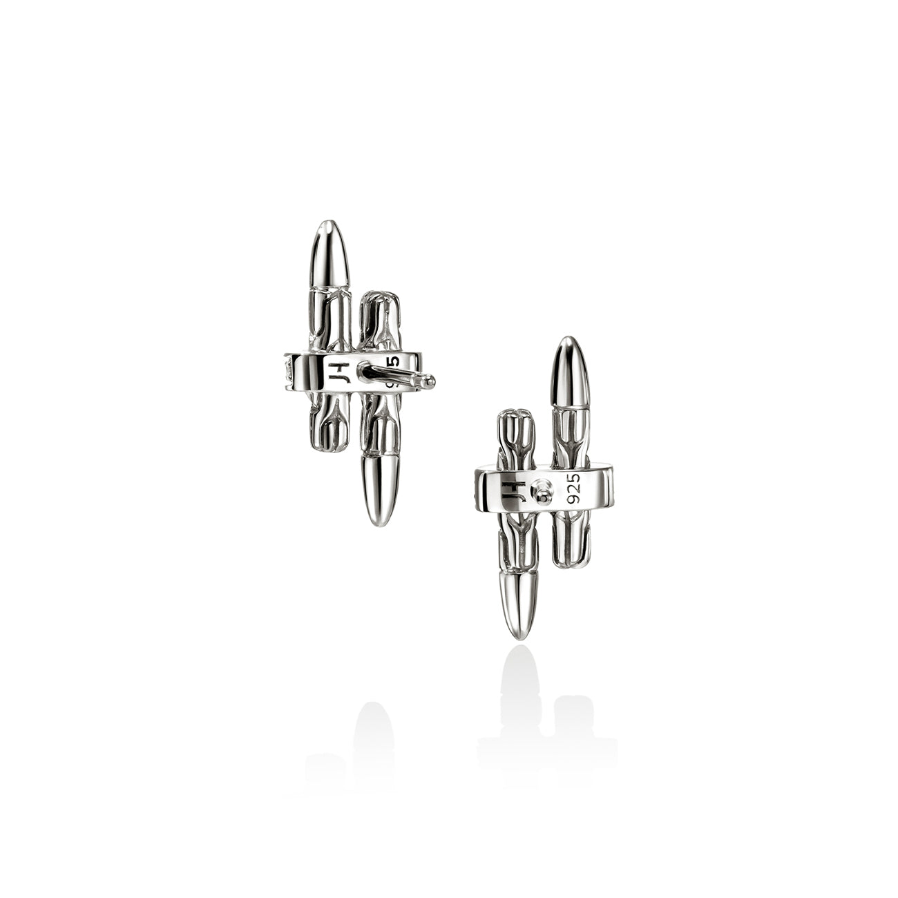 John Hardy Spear Silver Diamond Pavé Stud Earrings