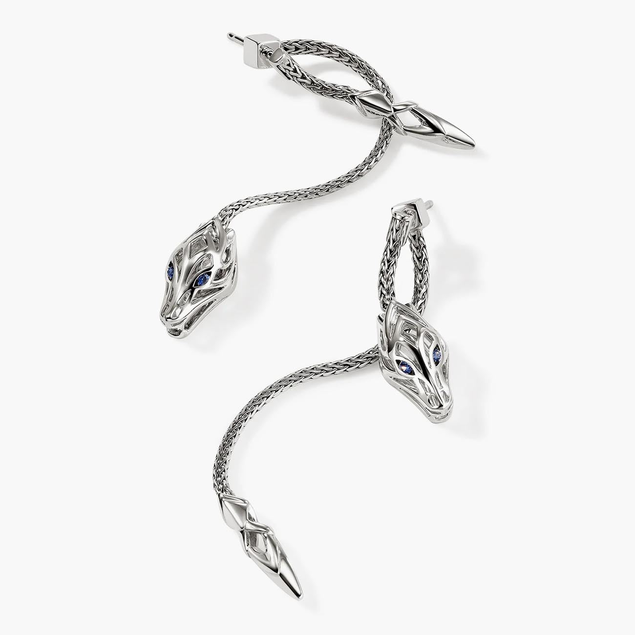 John Hardy Naga Drop Earrings with Blue Sapphires