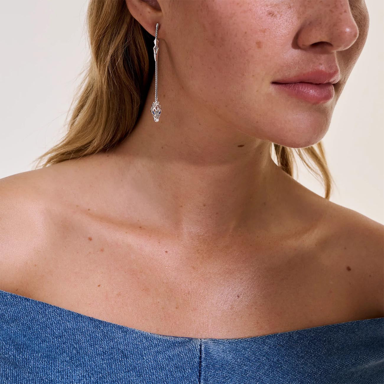 John Hardy Naga Drop Earrings with Blue Sapphires