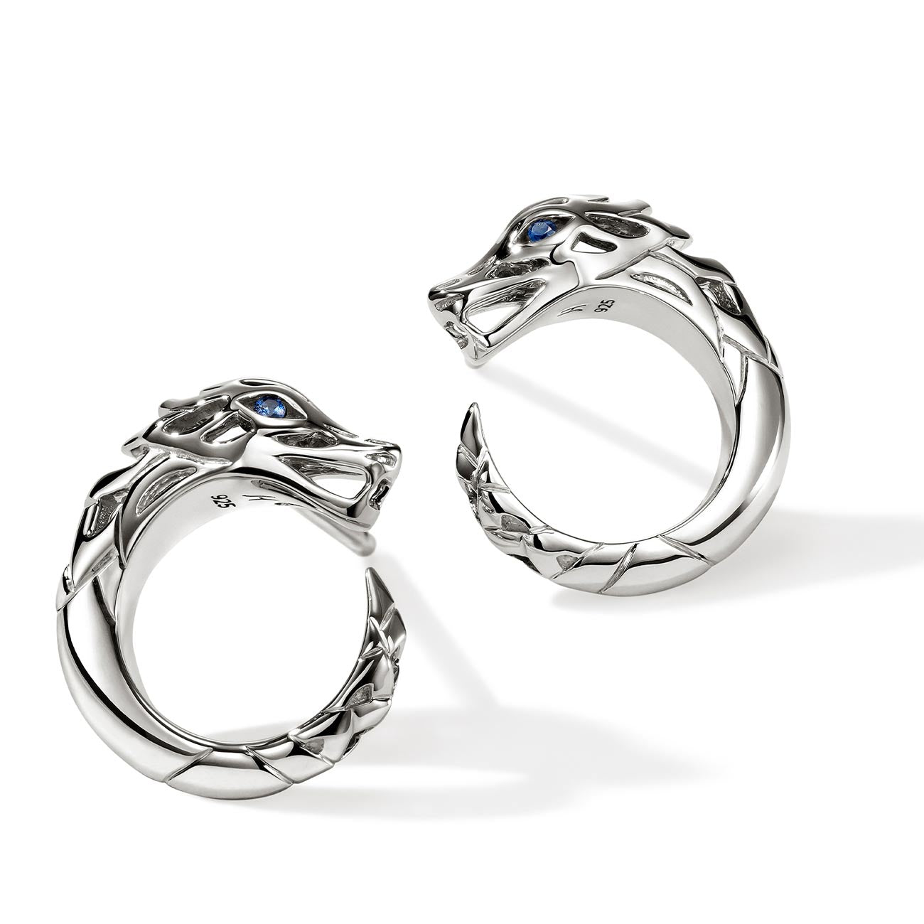 John Hardy Naga Dragon Sapphire Circle Earrings