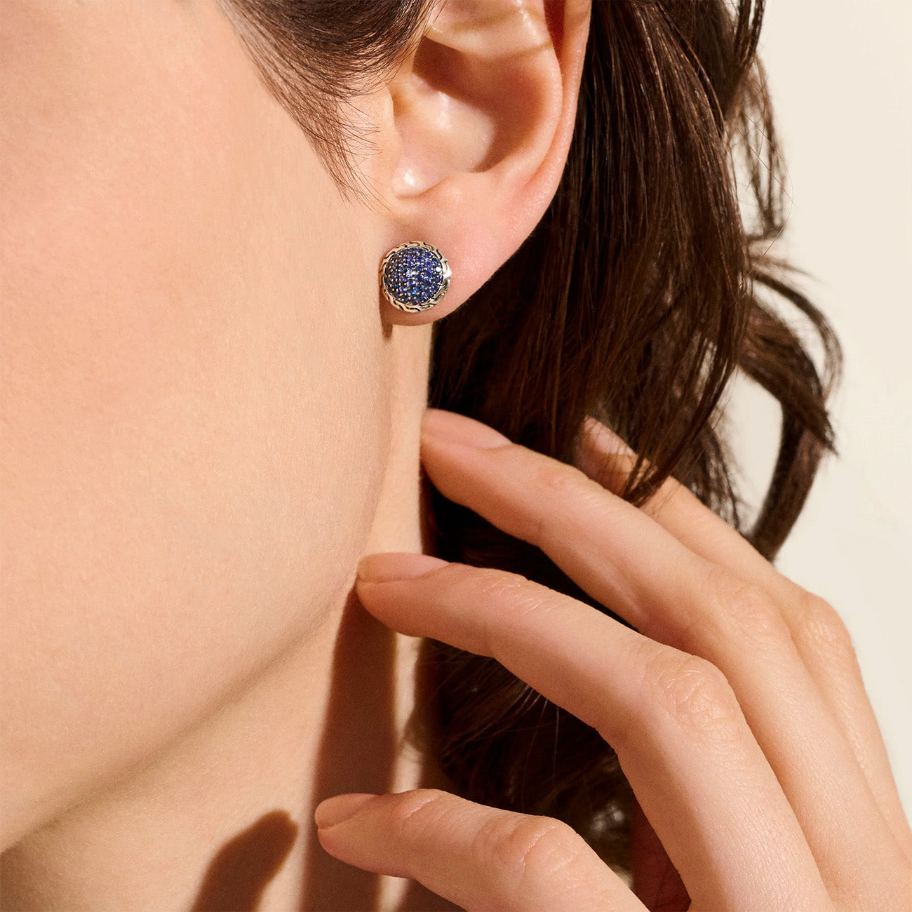 John Hardy Essentials Blue Sapphire Stud Earrings