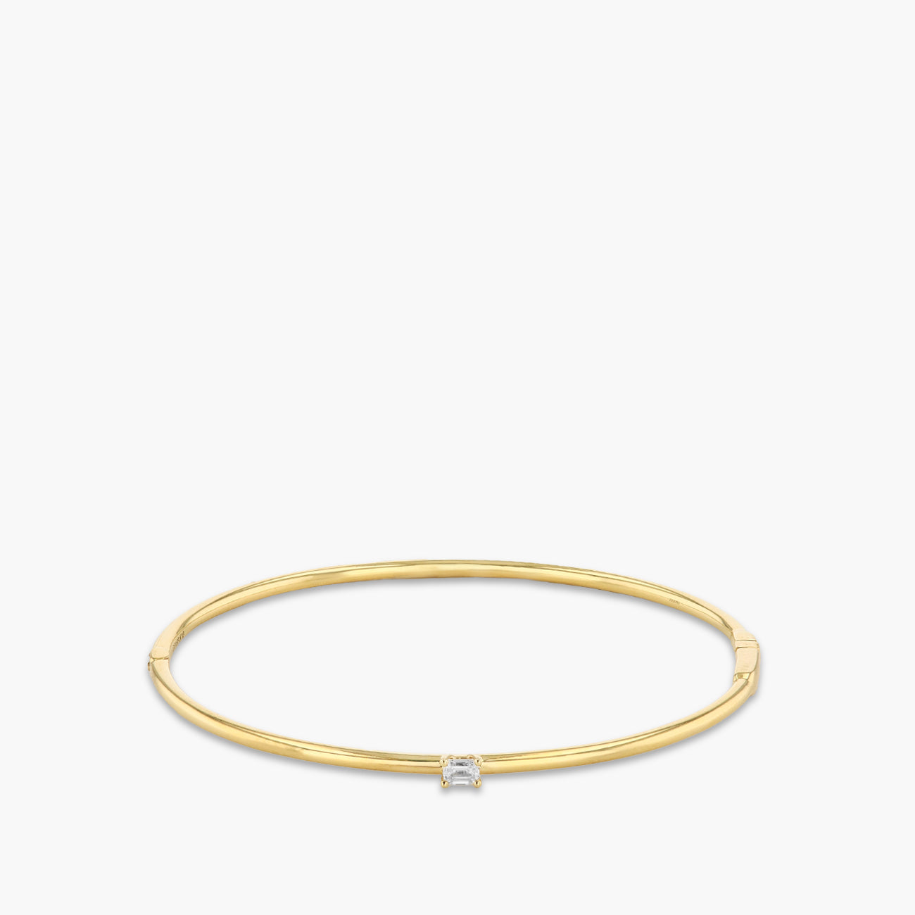 .19 Carat Emerald Cut Diamond Hinged Bangle