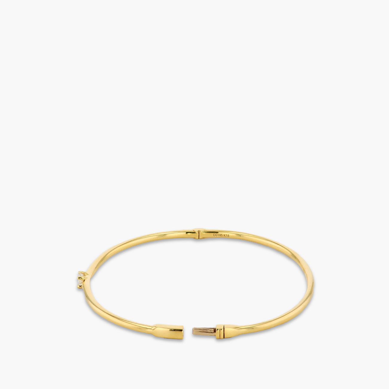 .19 Carat Emerald Cut Diamond Hinged Bangle