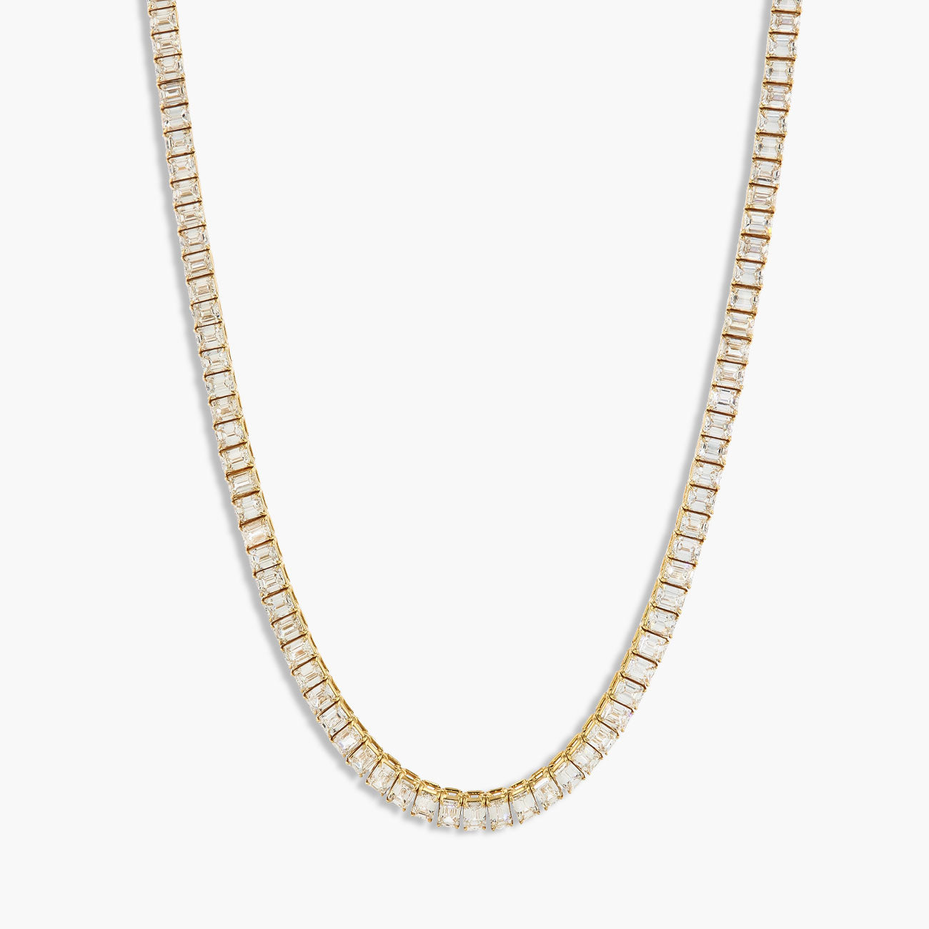 26 Carat Emerald Cut Diamond Tennis Necklace