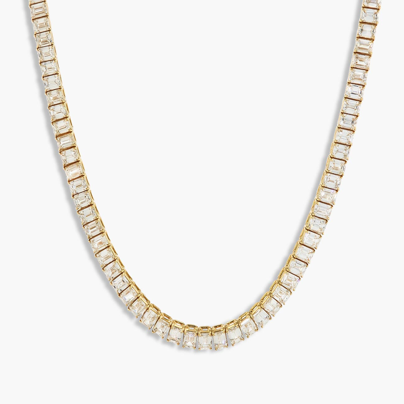 26 Carat Emerald Cut Diamond Tennis Necklace