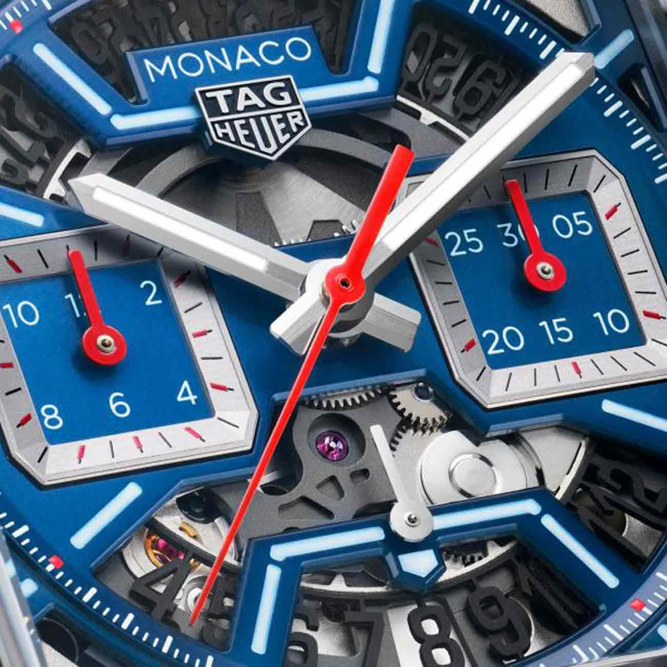 TAG Heuer Monaco Chronograph Heuer 02 Blue Dial Rubber Strap - 39mm