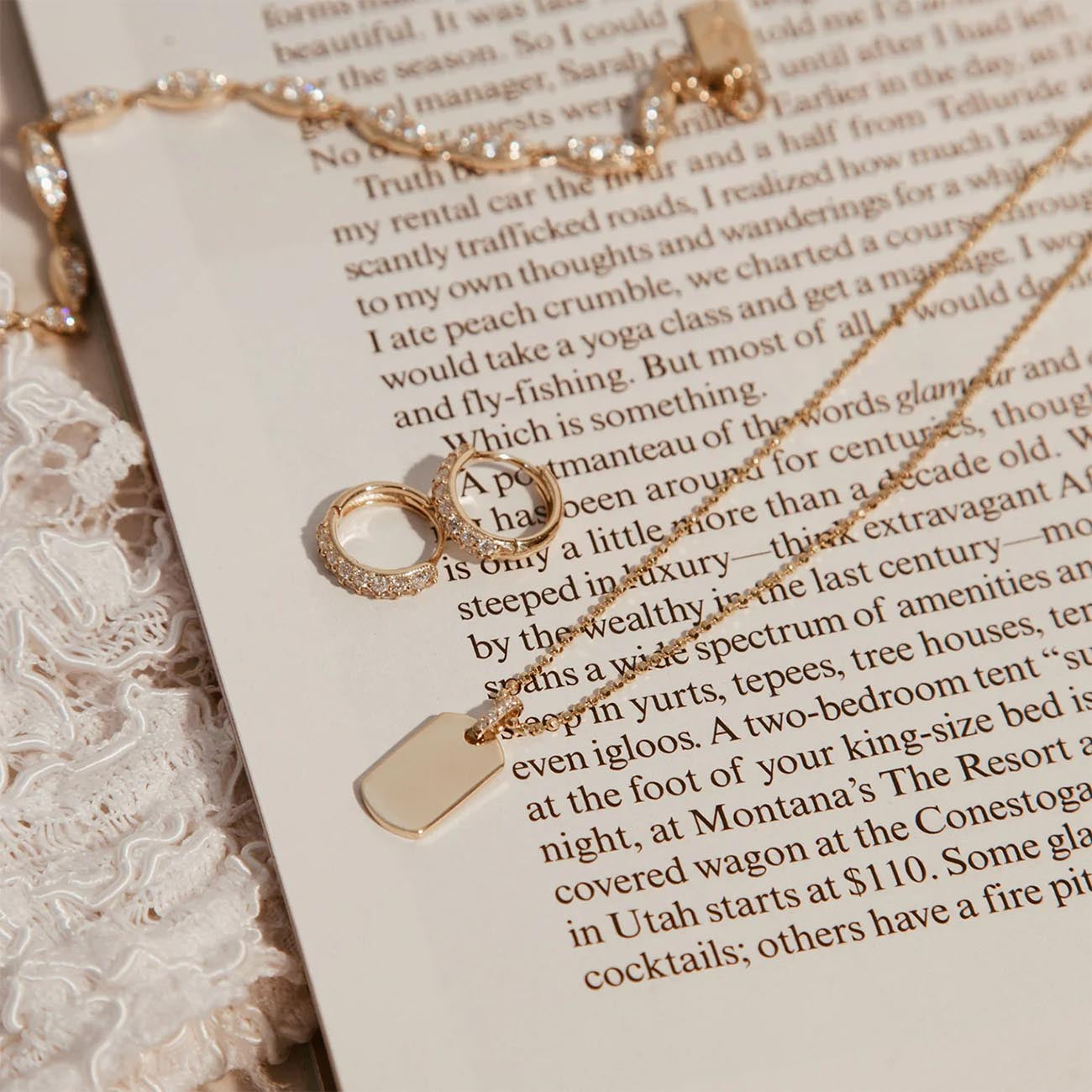 Carbon & Hyde Diamond Boom Huggie Earrings