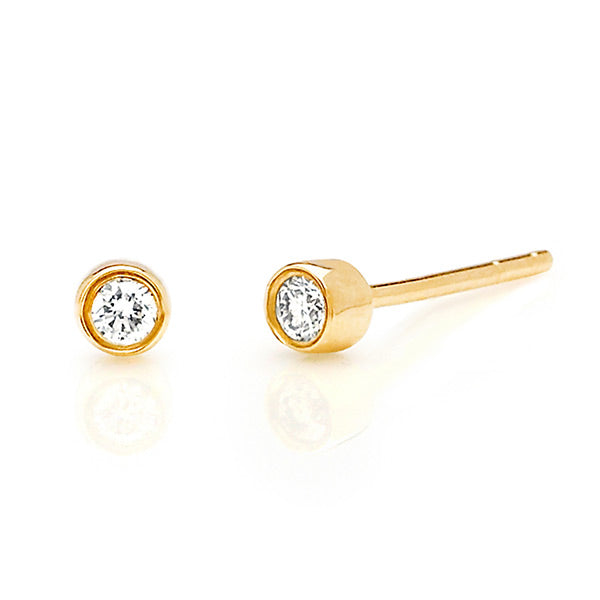 EF Collection Diamond Bezel Stud Earrings