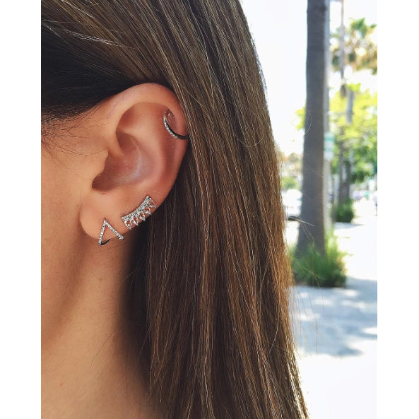 EF Collection Classic Diamond Huggie Earrings