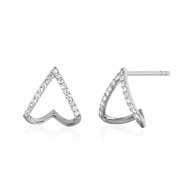 EF Collection Mini Diamond Chevron Wrap Earrings