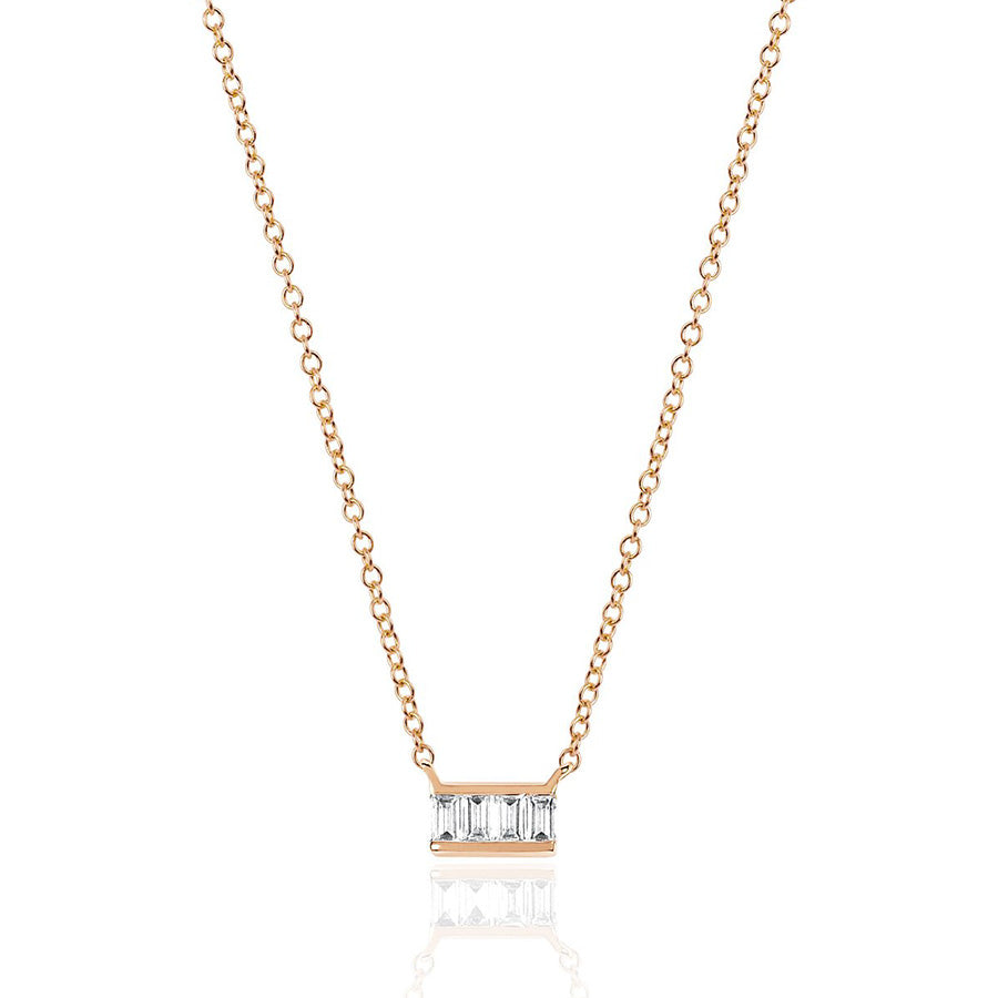 EF Collection Mini Diamond Baguette Necklace