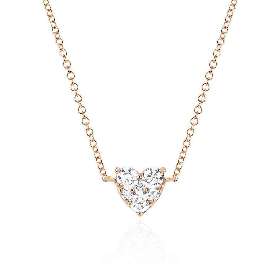 EF Collection Diamond Heart Choker Necklace