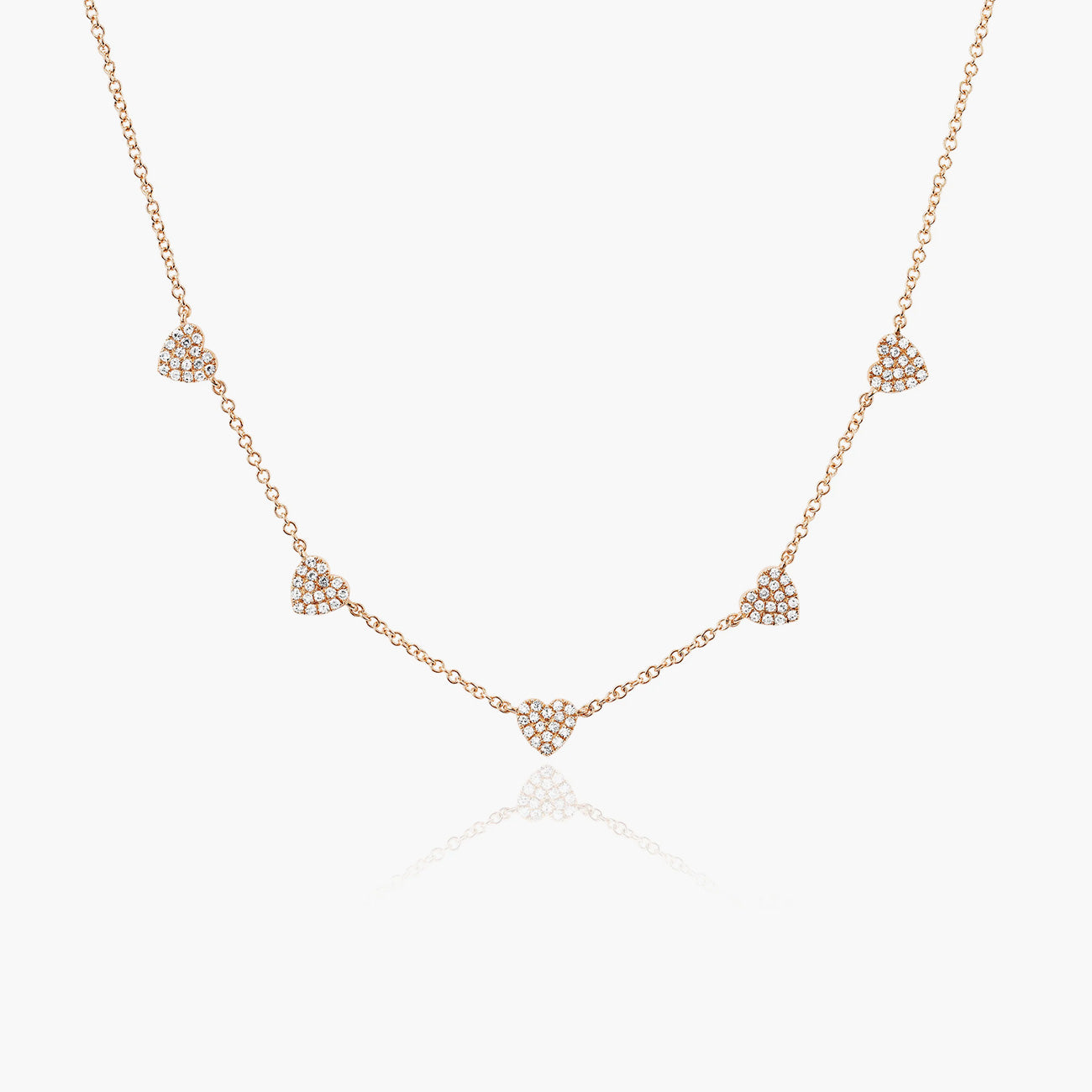 EF Collection Diamond Heart Station Necklace