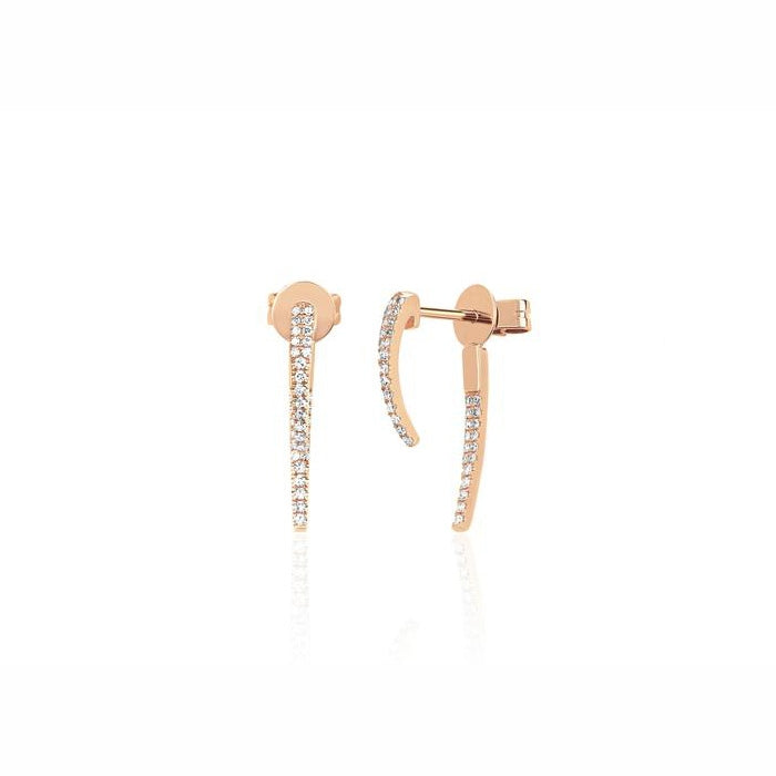 EF Collection Diamond Hook Stud Earrings