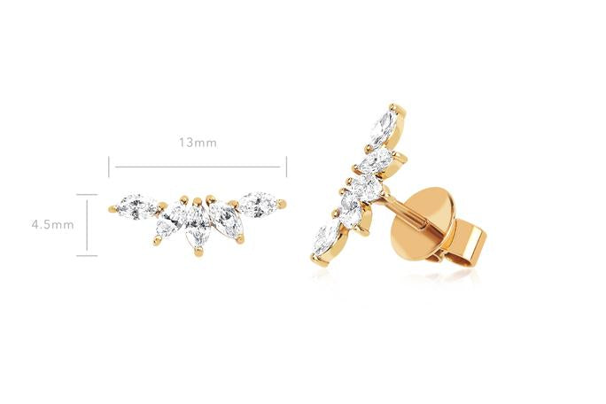 EF Collection Diamond Multi-Marquise Fan Earrings