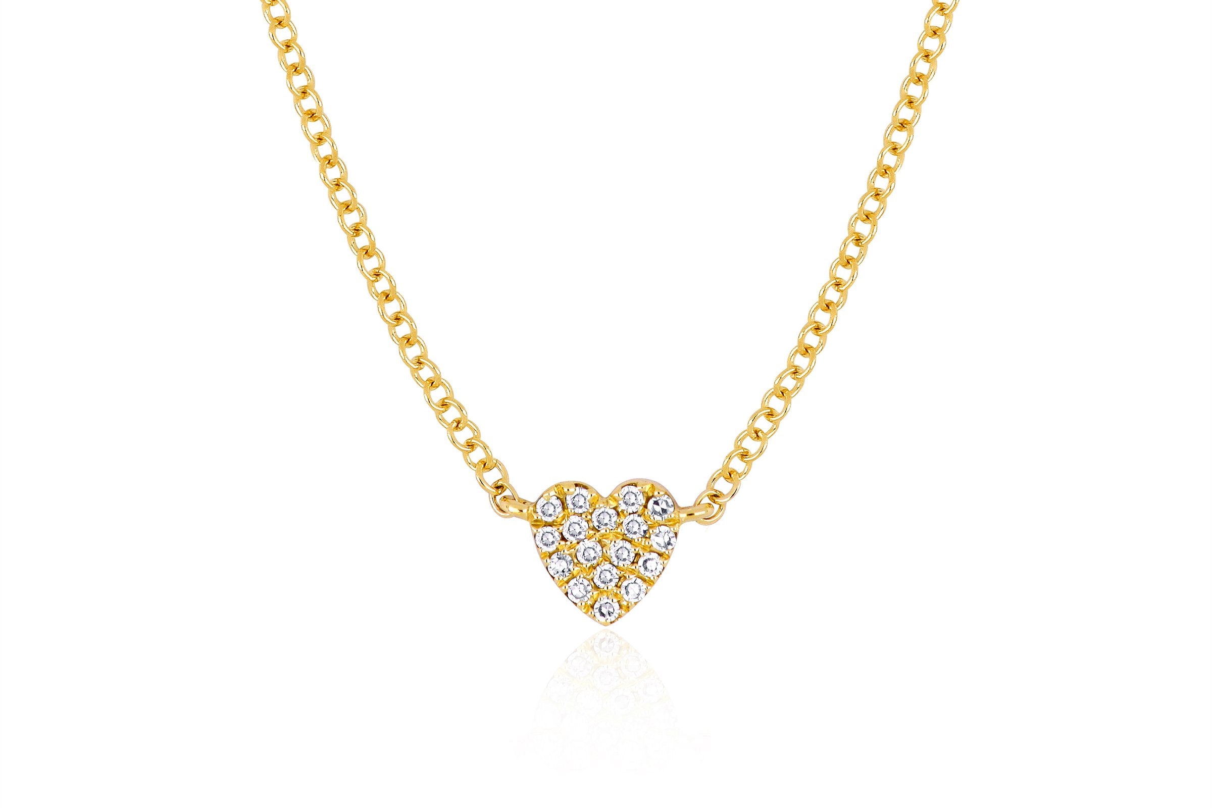 EF Collection Diamond Mini Heart Choker Necklace