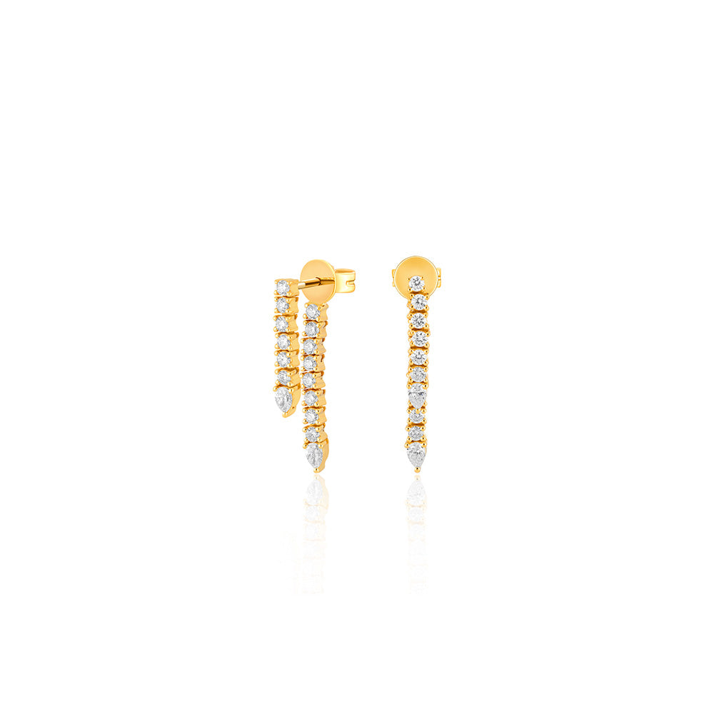 EF Collection Diamond Teardrop Earrings