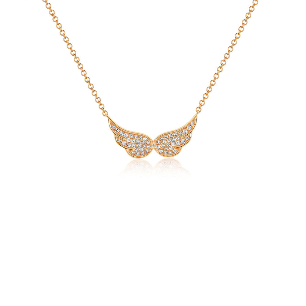 EF Collection Double Angel Wing Diamond Necklace