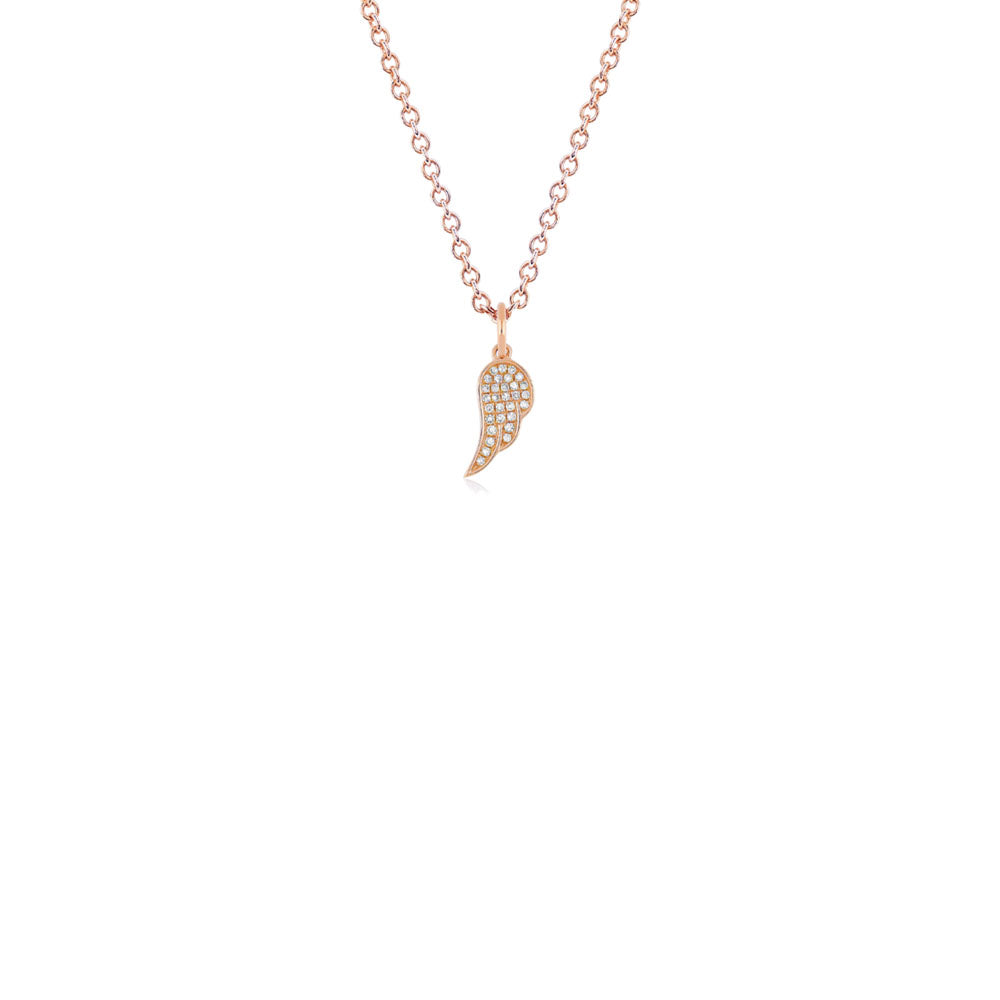EF Collection Diamond Angel Wing Pendant Necklace