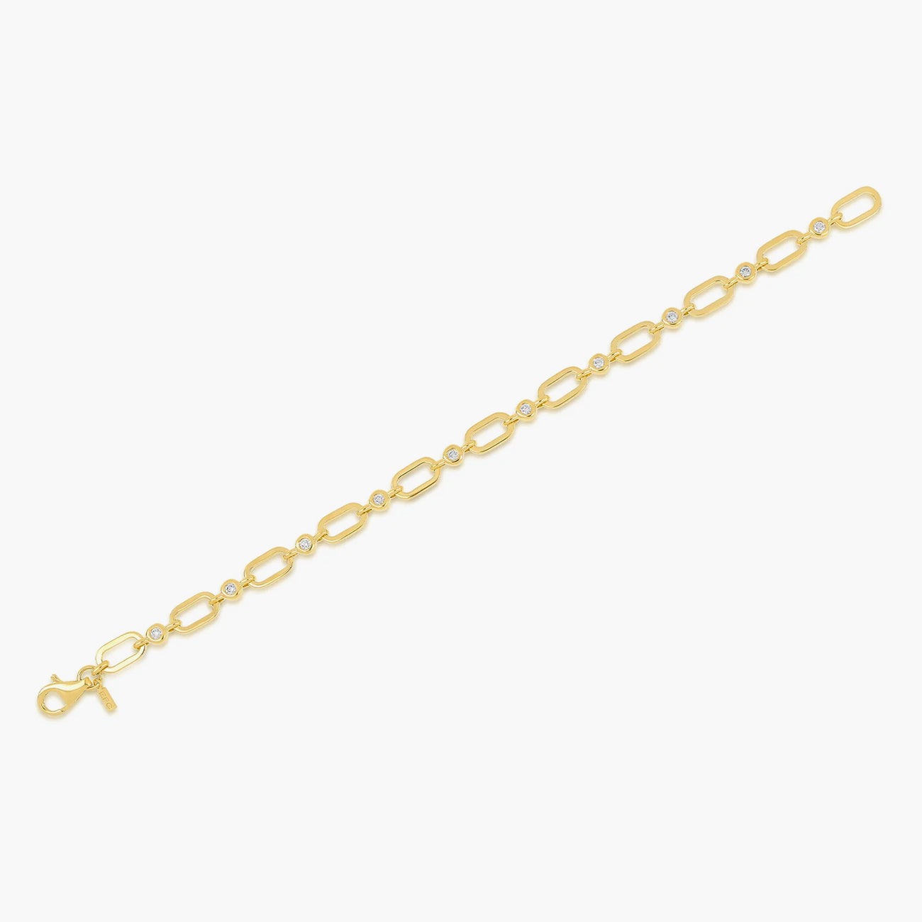 EF Collection Diamond Pillow Jumbo Link Chain Bracelet in Yellow Gold