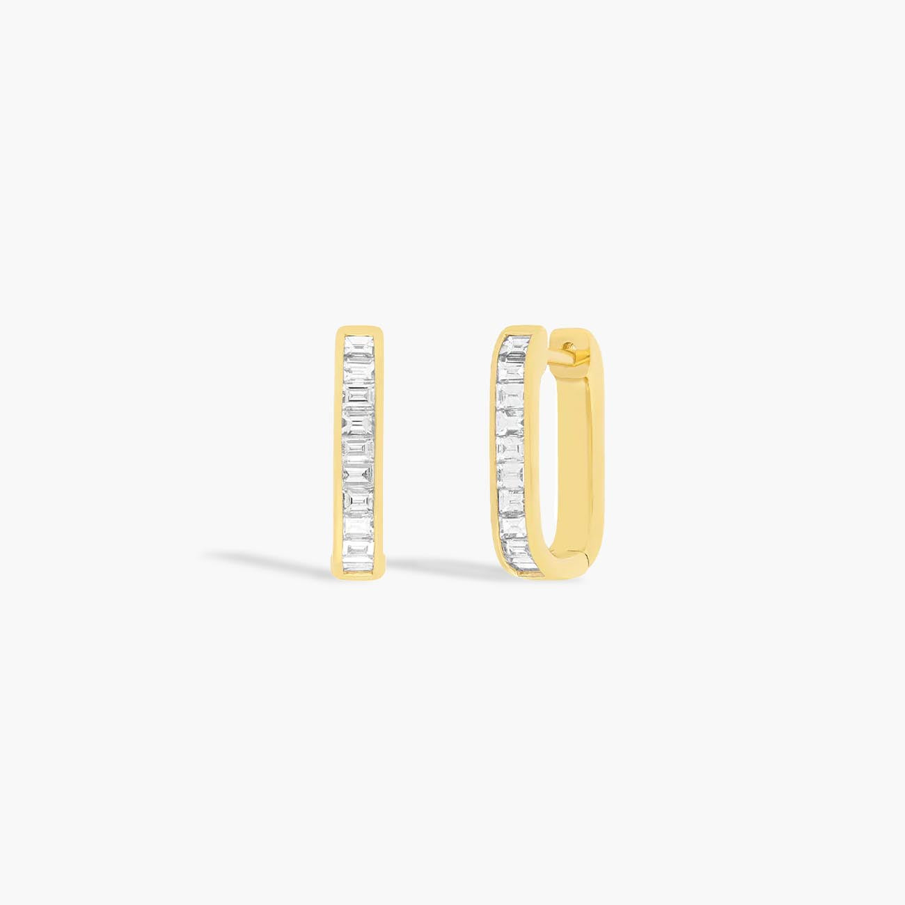 EF Collection Jumbo Lola Baguette Diamond Hoop Earrings