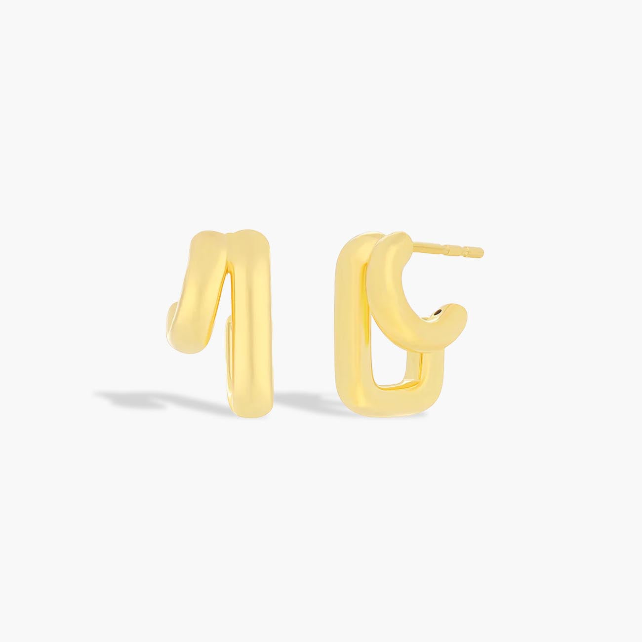 EF Collection Gold Jumbo Huggie Earrings