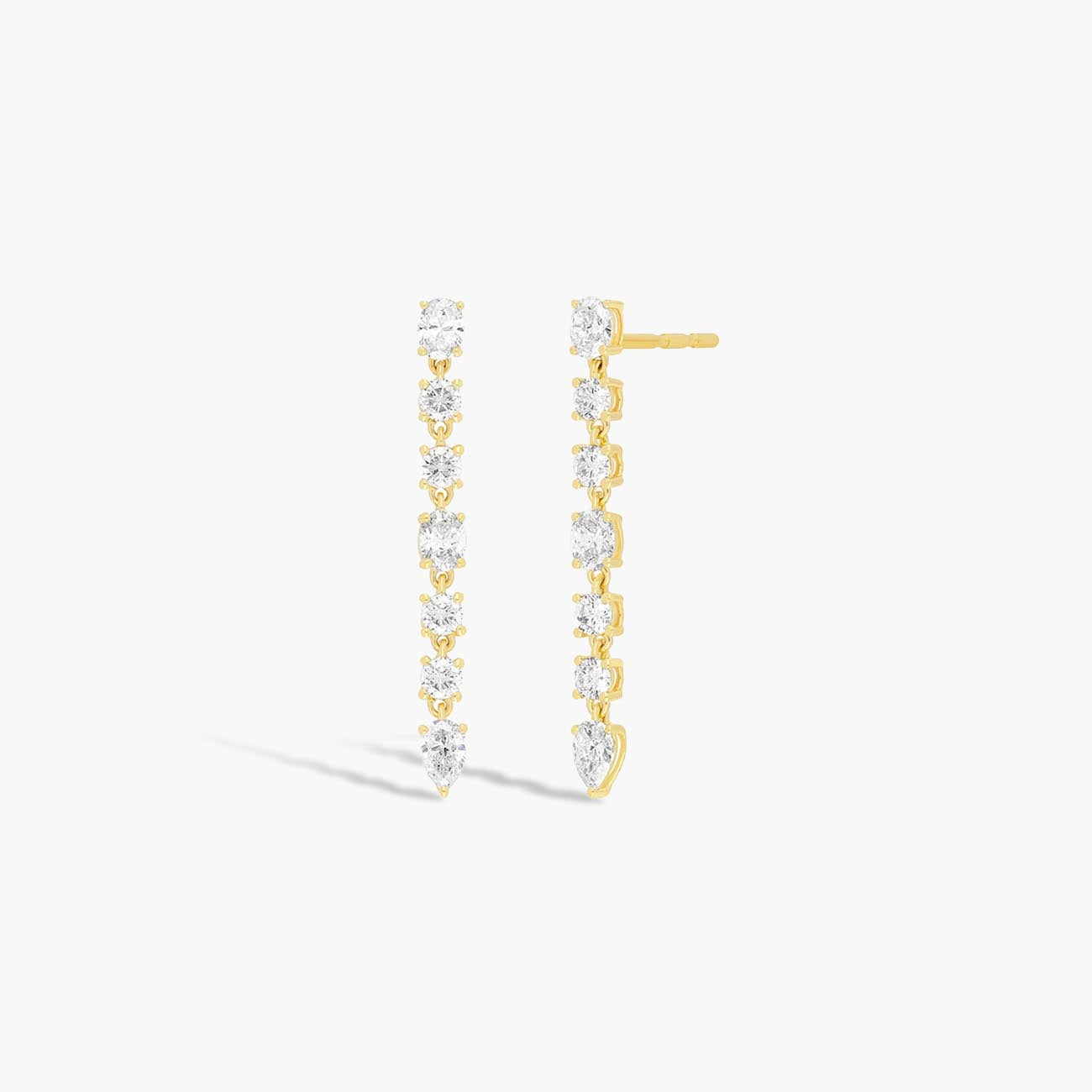 EF Collection Carrie Line Diamond Drop Earrings