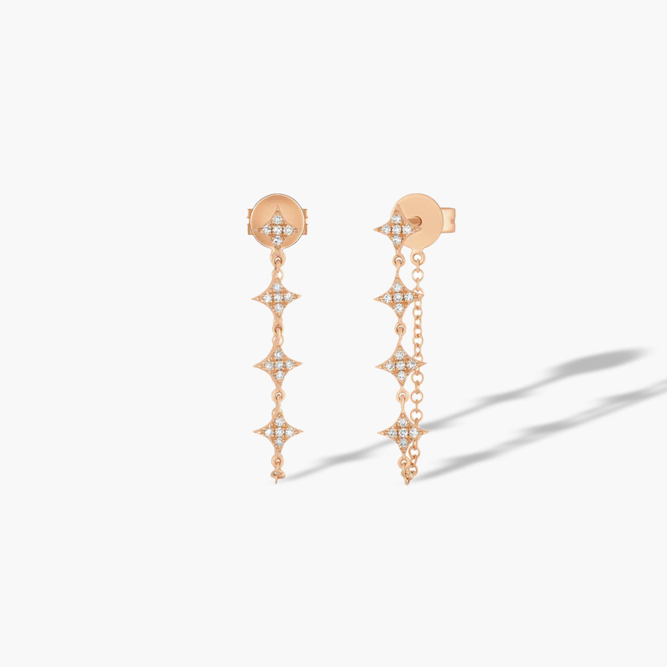 EF Collection Multi Diamond Sparkle Chain Single Stud Earring