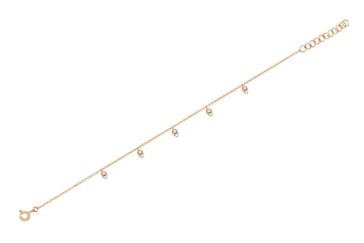EF Collection Diamond Teardrop Station Anklet