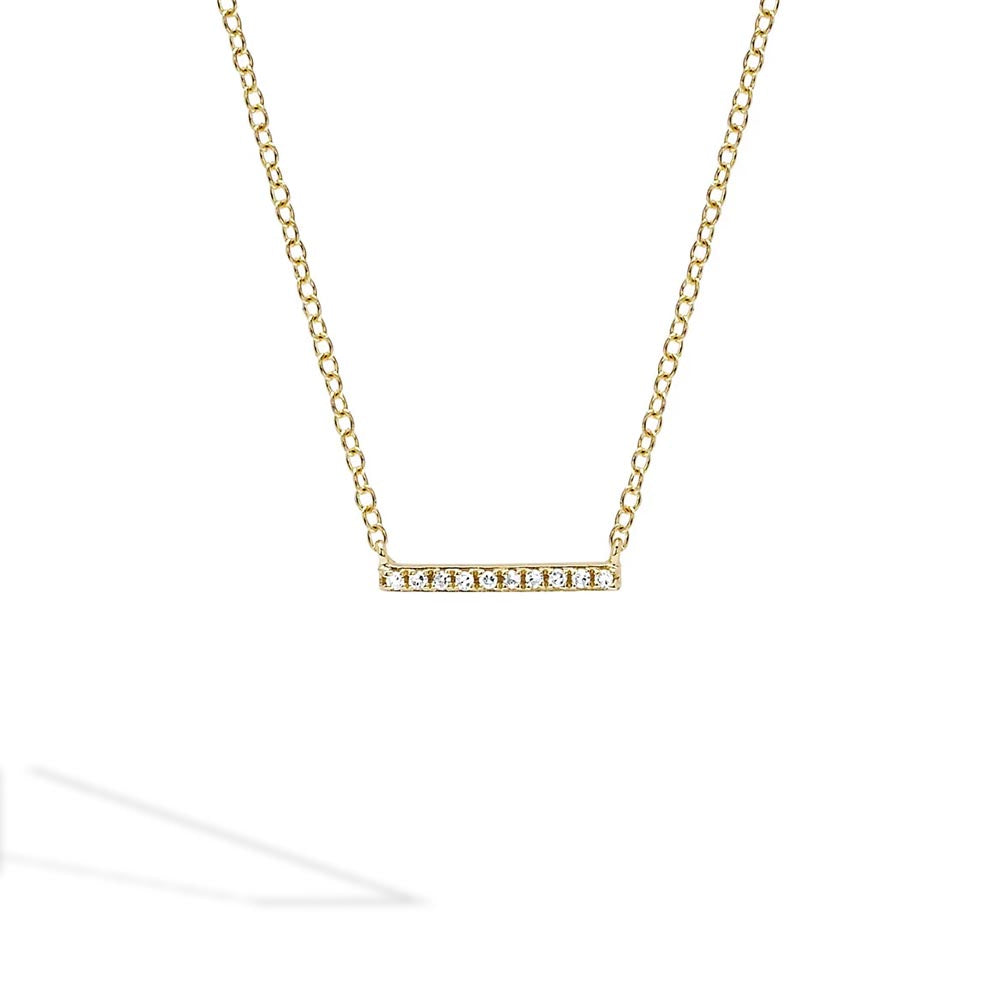 EF Collection Diamond Mini Bar Necklace