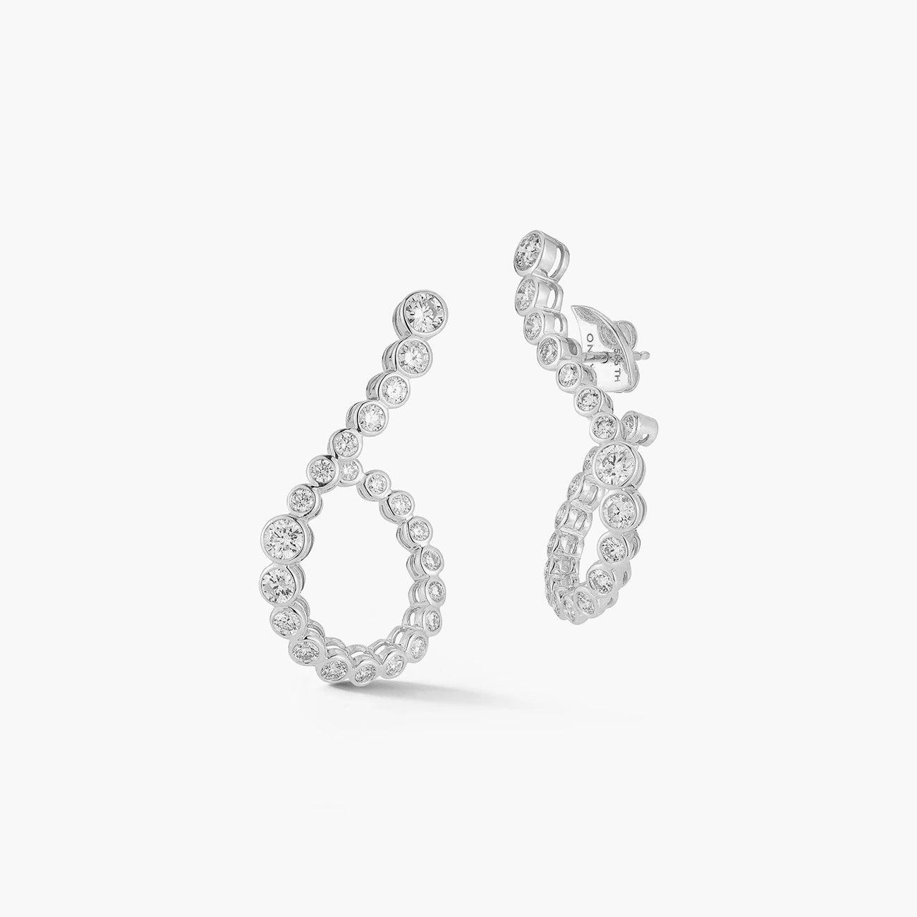 Ondyn Halo Hoop Earrings in 18K White Gold