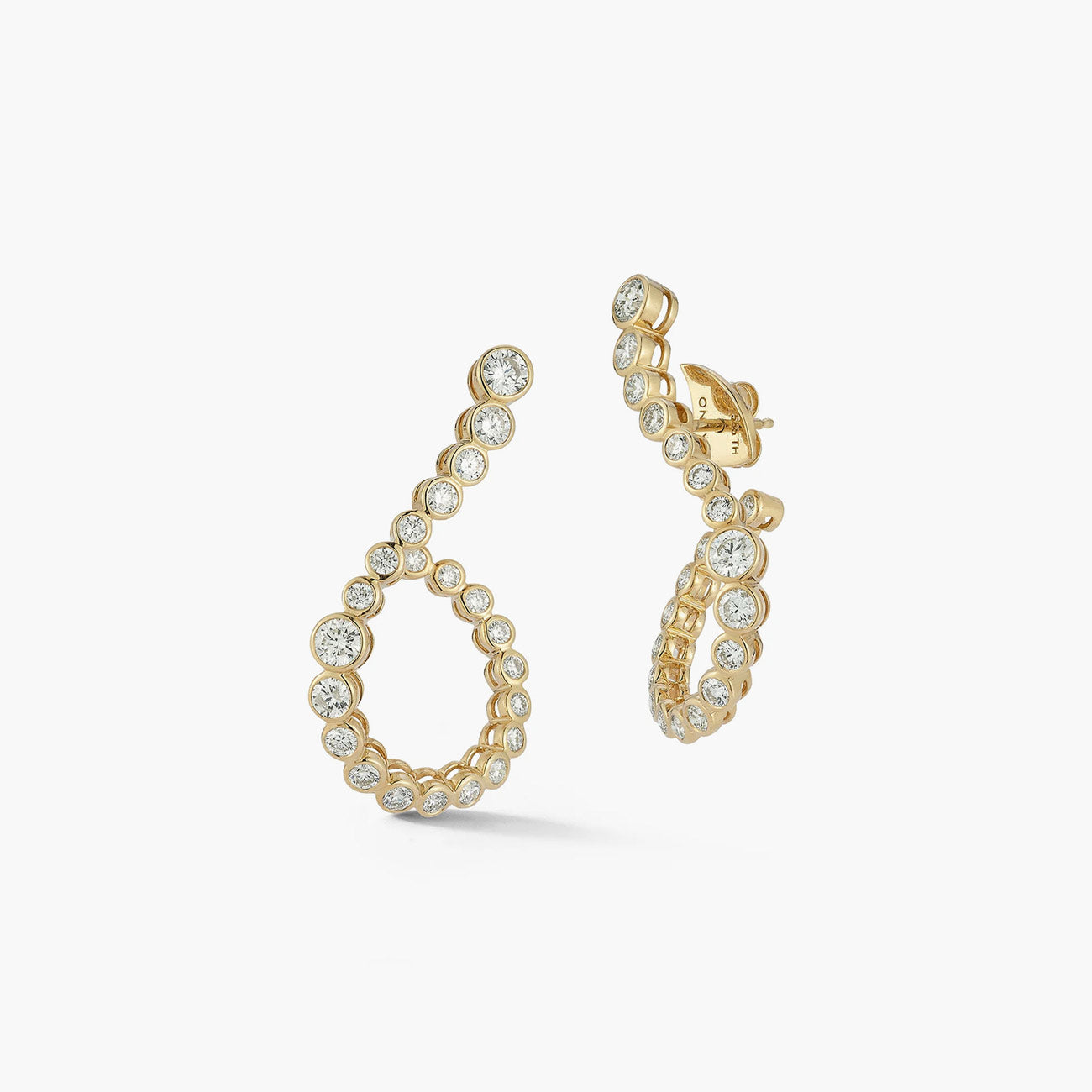 Ondyn Halo Hoop Earrings in 18K Yellow Gold