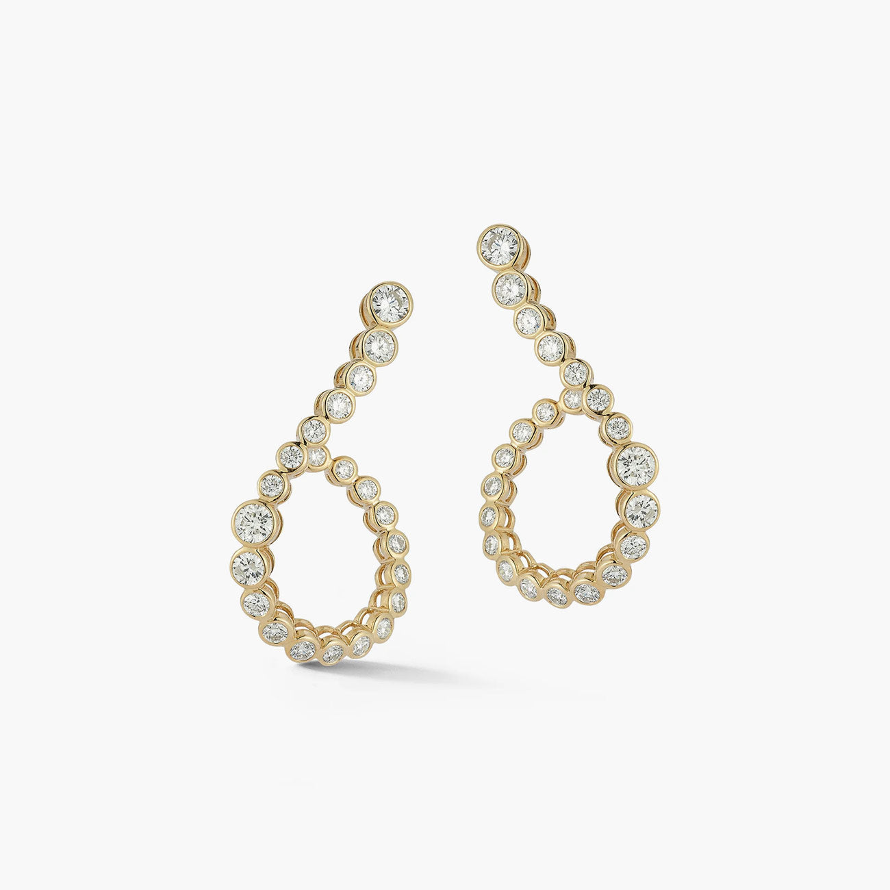 Ondyn Halo Hoop Earrings in 18K Yellow Gold