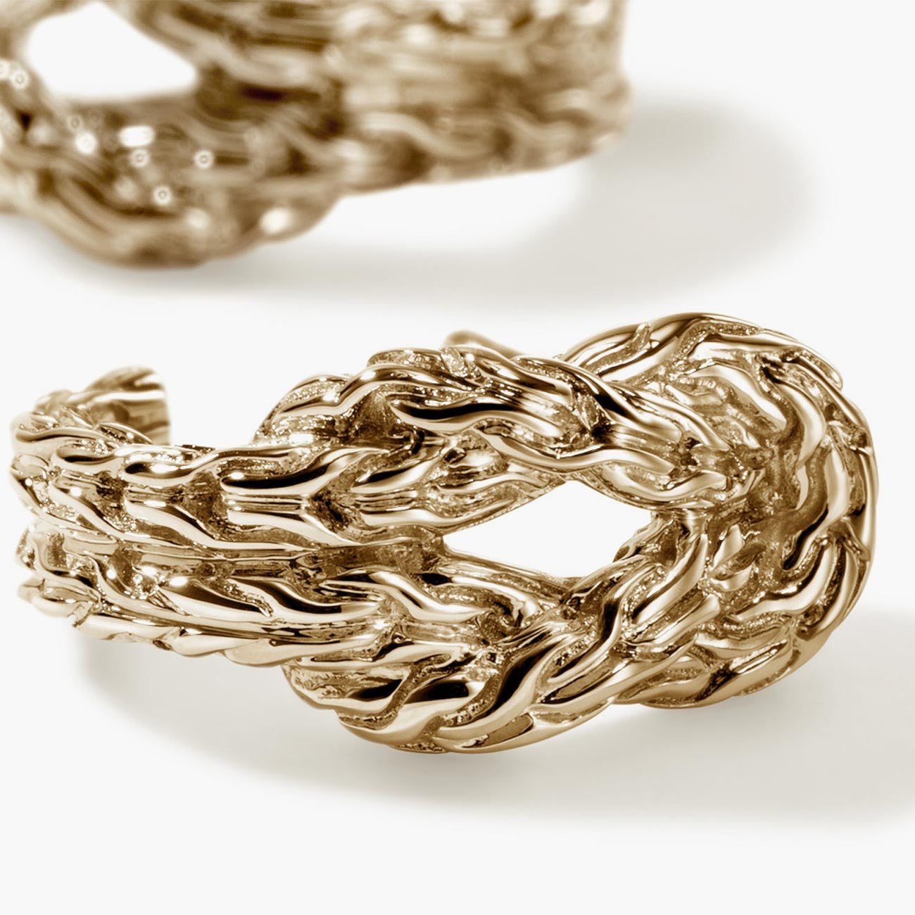 John Hardy Love Knot Yellow Gold 9mm Hoop Earrings