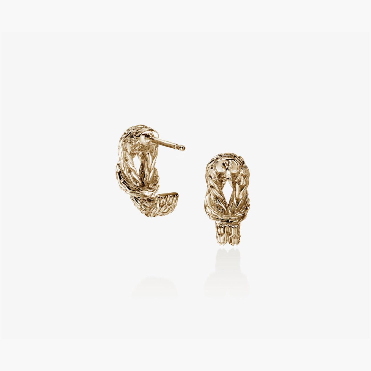 John Hardy Love Knot Yellow Gold 9mm Hoop Earrings