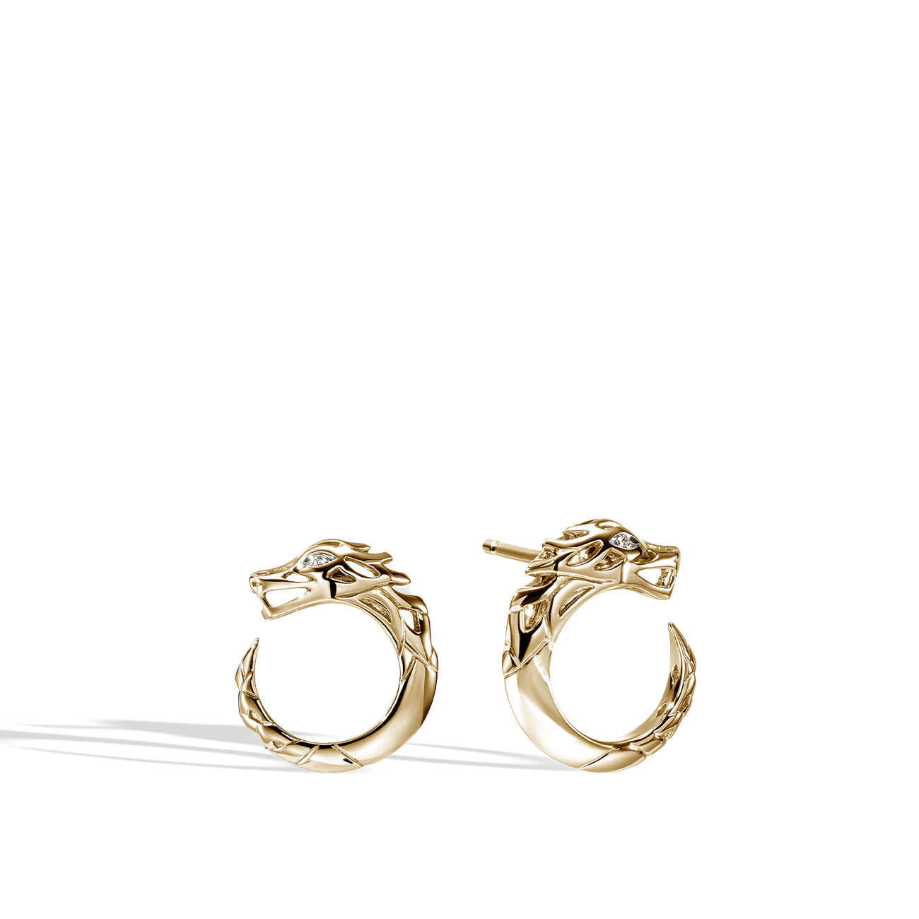 John Hardy Naga Diamond Dragon Circle Earrings