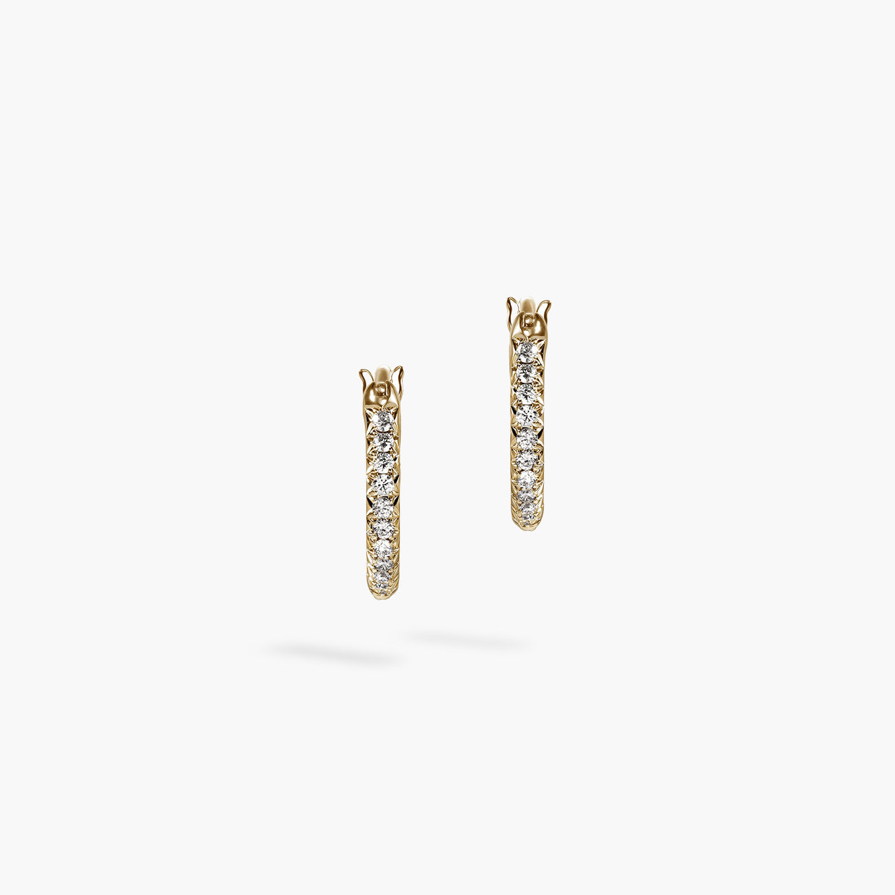 John Hardy Essentials Diamond Pavé Hoop Earrings in 14K Yellow Gold