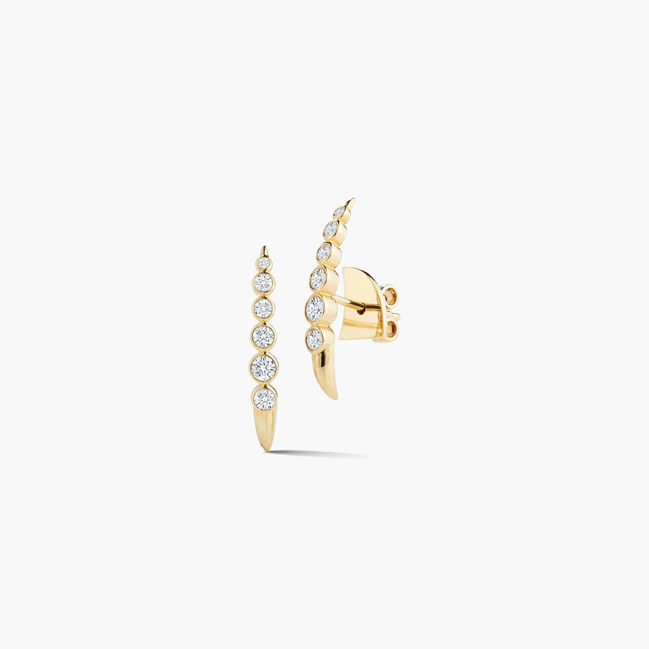 ONDYN Crest Diamond Bezel Earrings