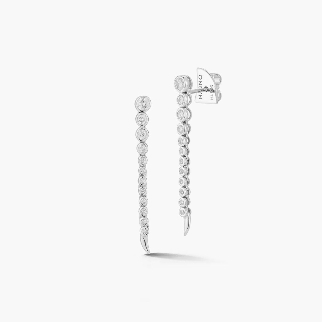 ONDYN Short Continuum Earrings in 18K White Gold