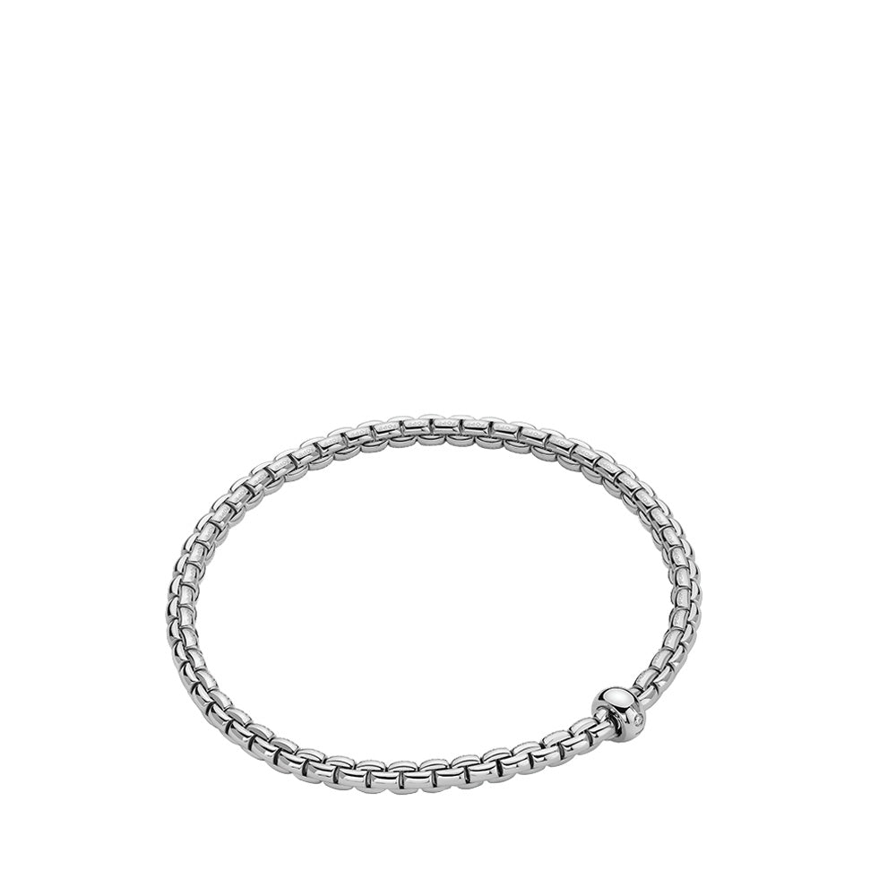 Fope Eka Flex'it White Diamond Bracelet in White Gold