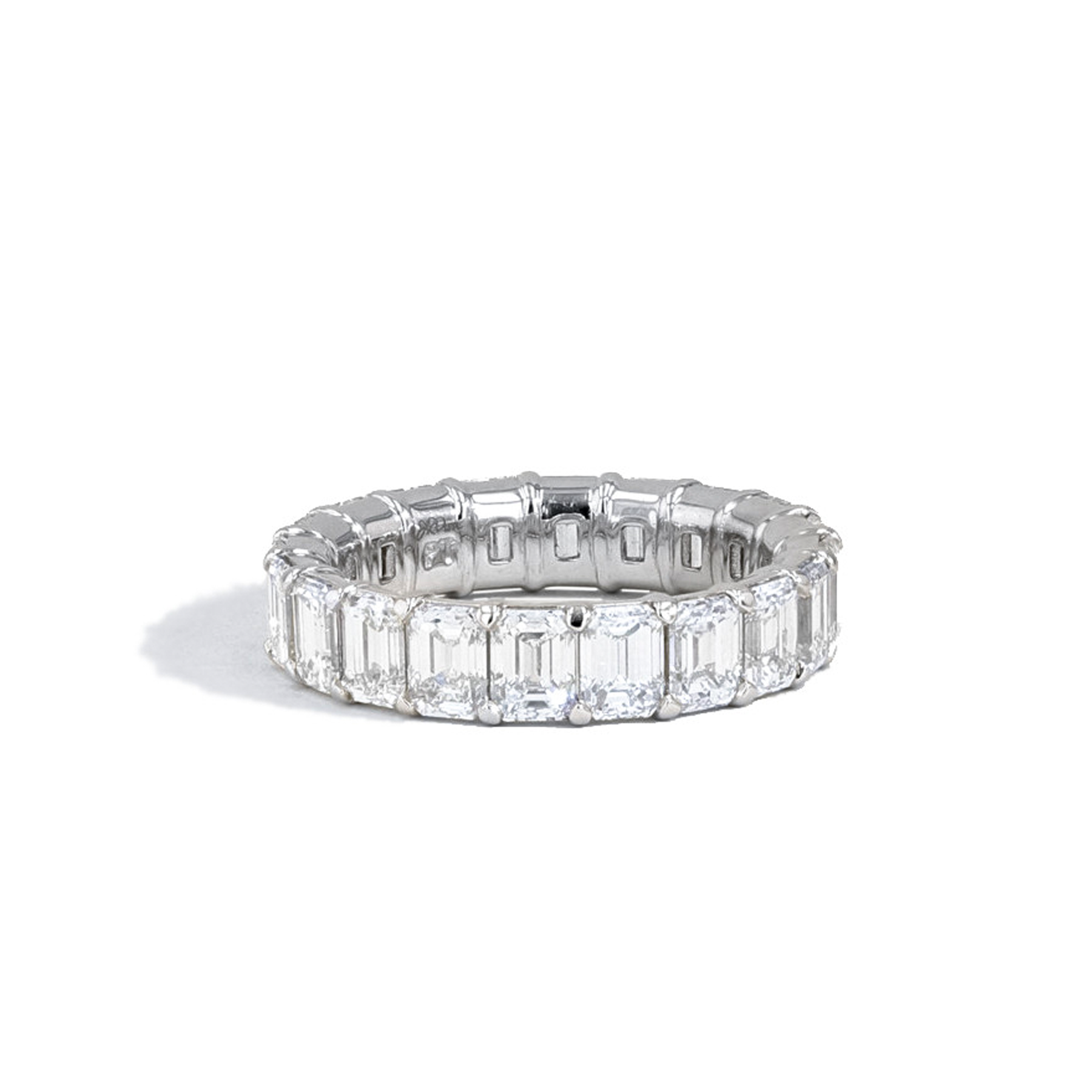 5ctw Emerald Cut Diamond Eternity Ring in Platinum