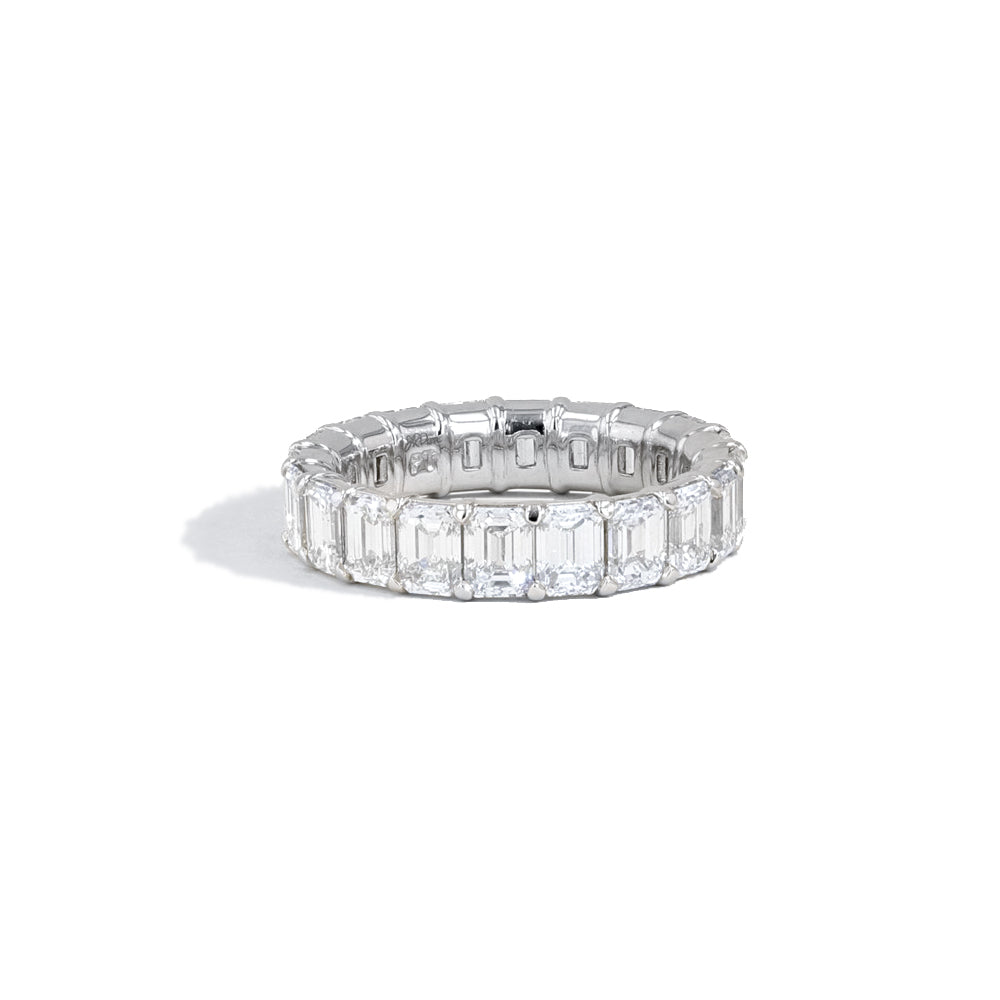 5ctw Emerald Cut Diamond Eternity Ring in Platinum