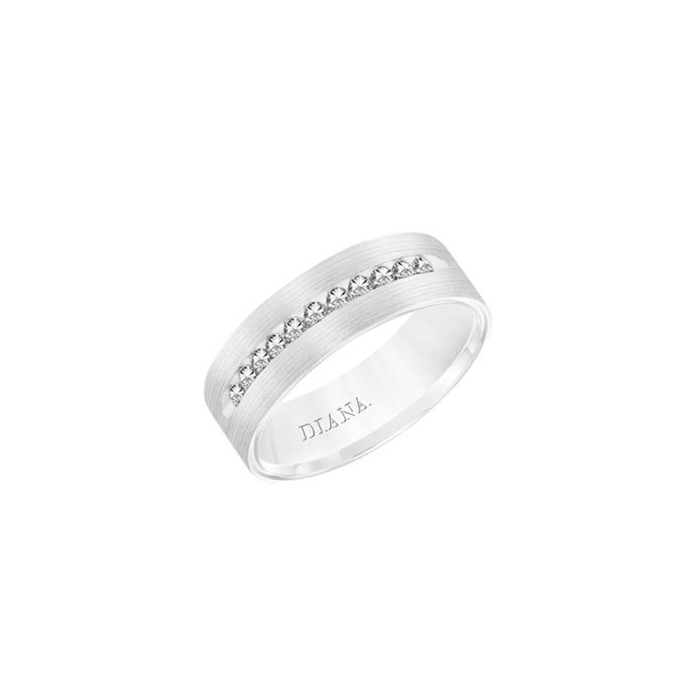 Diana Engraved Diamond Men's Wedding Band