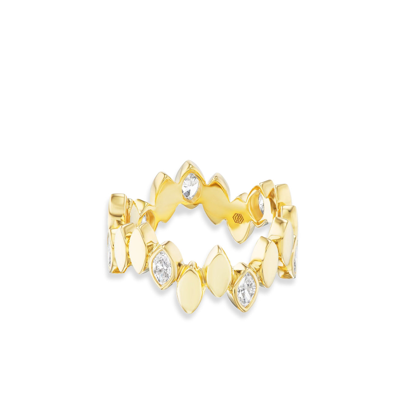 Marquise Diamond Patterned Ring