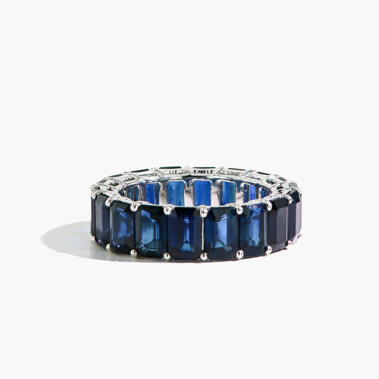 Blue Sapphire Fancy Shape Eternity Band