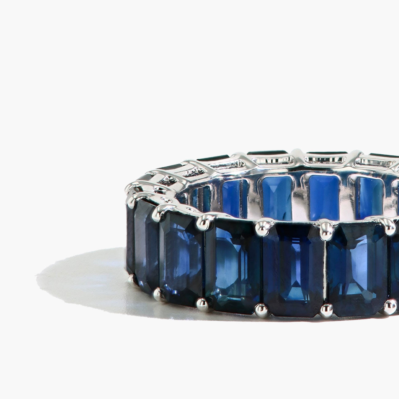 Blue Sapphire Fancy Shape Eternity Band