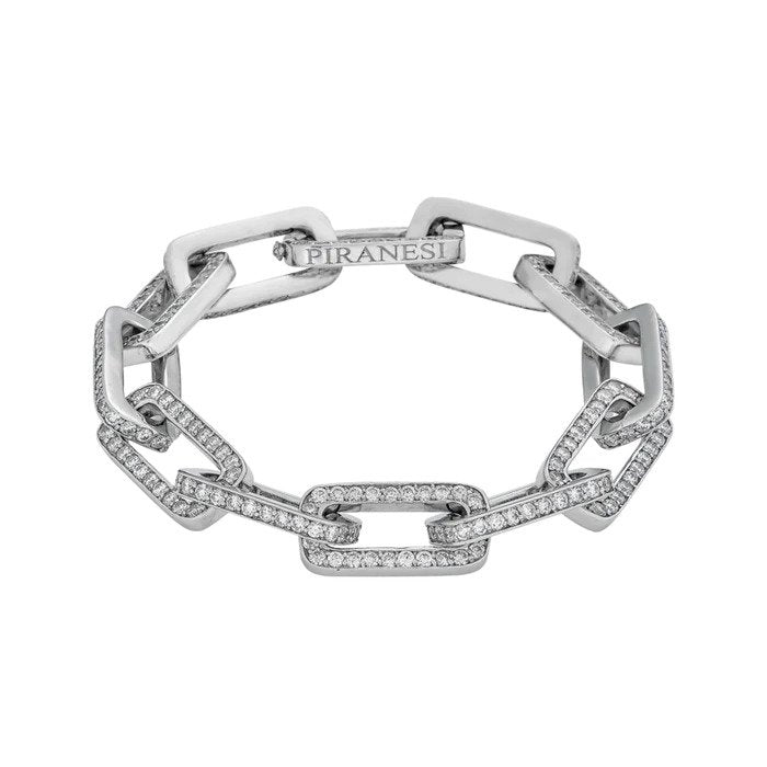 Piranesi Diamond and White Gold Link Bracelet