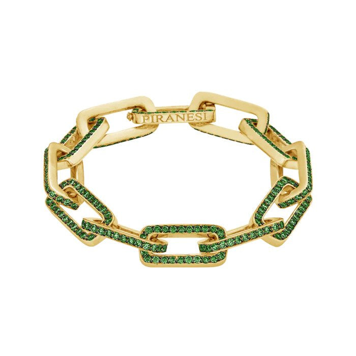Piranesi Tsavorite Yellow Gold Link Bracelet