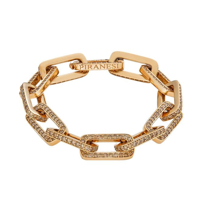 Piranesi Champagne Diamond Rose Gold Link Bracelet