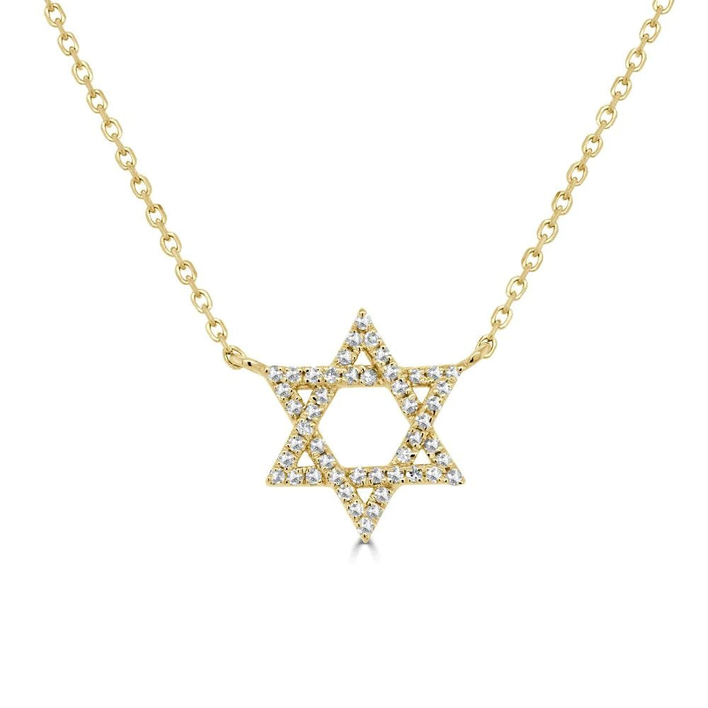 Private Label Star of David Diamond Necklace